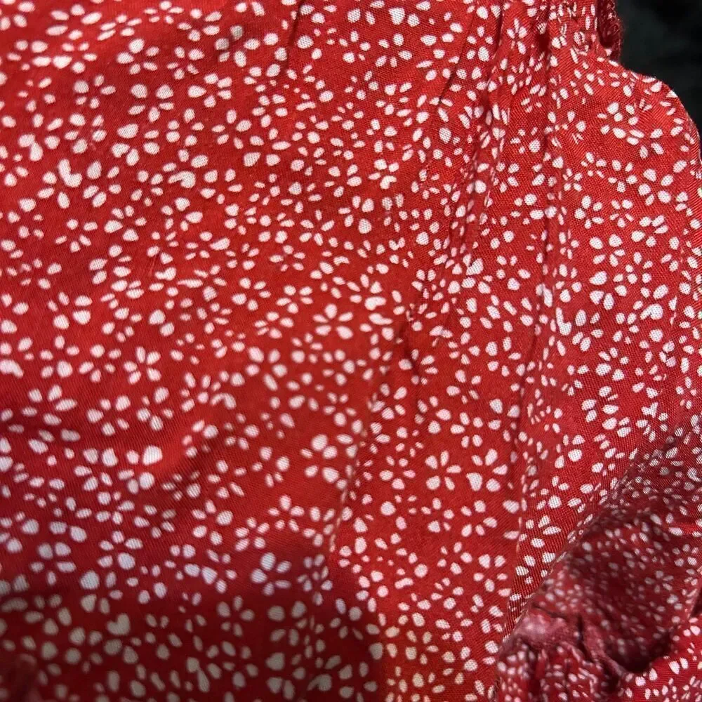 PRINCESS POLLY red floral print mini skirt size 0 women’s